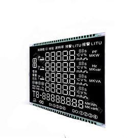 จอแสดงผล LCD 3.3V VA พร้อม Matel Pins เชื่อมต่อหน้าจอ LCD พื้นหลังสีดำสำหรับเครื่องวัดพลังงาน
