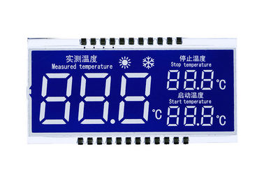 2.8 V HTN จอแสดงผล LCD กำหนดเองเซเว่นเซกเมนต์สีขาวความคมชัดสูง