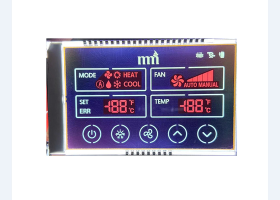 7 ส่วน PMVA FSTN จอแสดงผล LCD กำหนดเองขาวดำ HTN TN