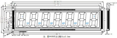 โมดูลจอแสดงผล LCD STN อนุกรม 7 เซกเมนต์ 7 หลักโหมดส่งผ่านโพลาไรเซอร์