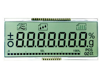 Monochrome TN จอแสดงผล LCD 7 ส่วนตัวอักษรและตัวเลข 4 ส่วนพร้อมขั้วต่อกันน้ำ 18 Pin