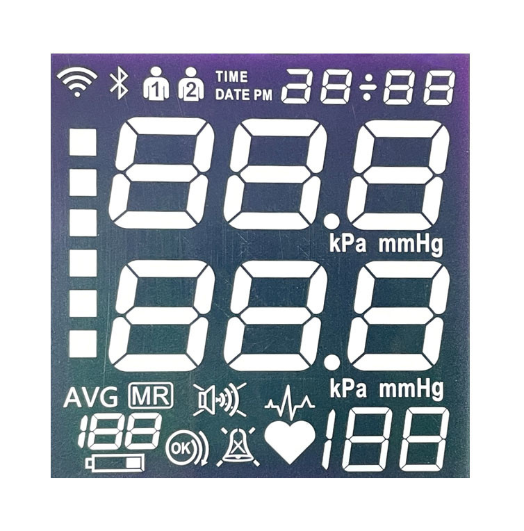 ขายโรงงาน TN ภาค LCD สีดําและสีขาว ภาครหัส Sphygmomanometer จอแสดงผลที่สามารถปรับแต่งได้