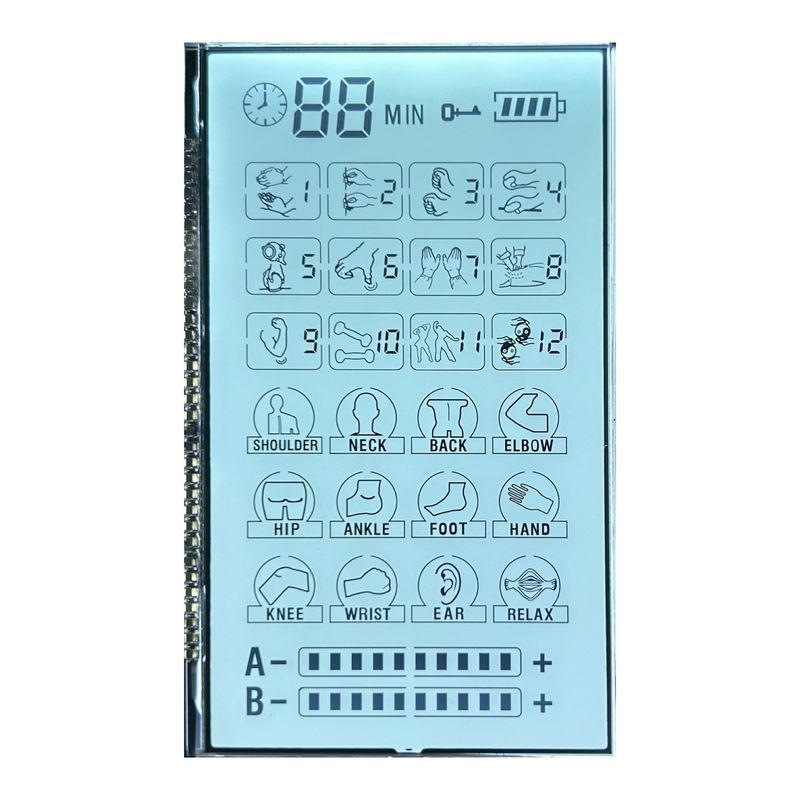 โบนัส 6 O'CLOCK ผ่านมโนโครม Va LCD Display Screen PIN สําหรับเครื่องนวด
