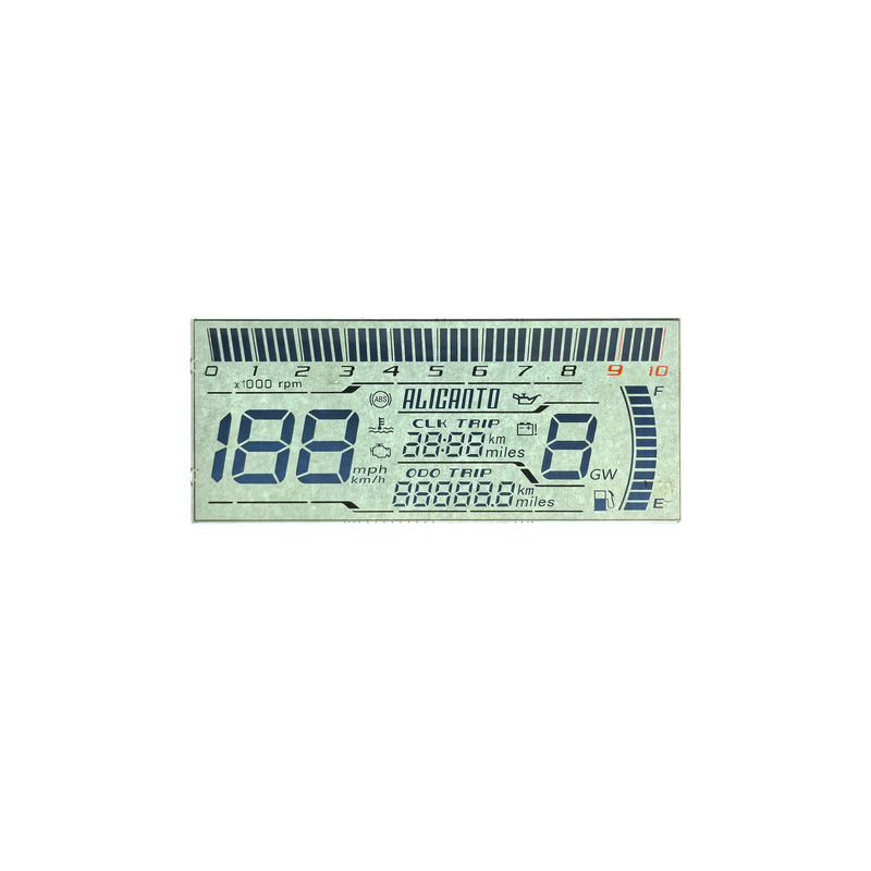 ผู้ผลิต ราคาถูก Custom HTN LCD Display 8 รูปแบบ โมโนโครม 7 เซ็กเมนต์ กราฟฟิก LCD Screen สําหรับเครื่องมือจักรยานยนต์