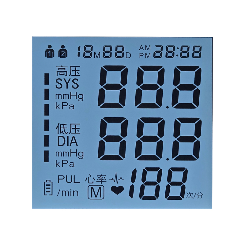 LCD ที่สอดคล้องกับ LCD 7 ส่วนสำหรับอุปกรณ์การแพทย์ที่กำหนดเอง HTN FSTN TN LCD Display