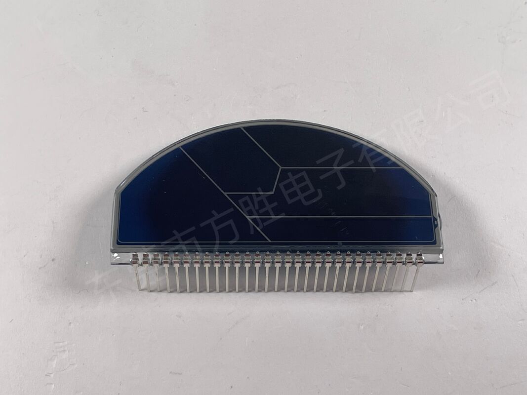 จอ LCD มอเตอร์ไซค์แบบฟิล์มสีฟ้าแบบกำหนดเอง จอ LCD ขาวดำ จอแสดงผล LCD มาตรวัดความเร็วแบบครึ่งวงกลม