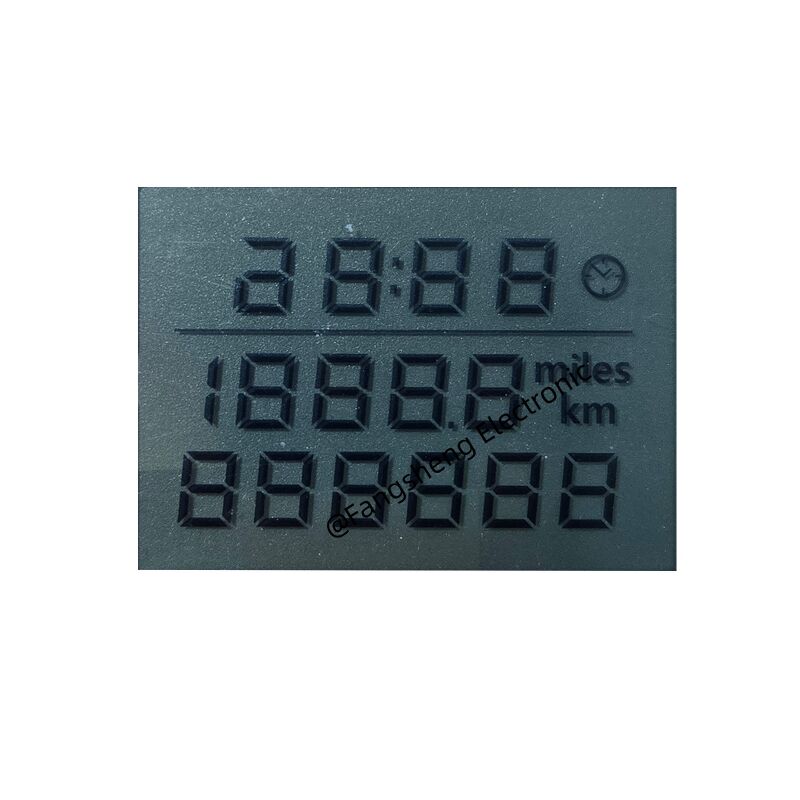 หน้าจอ LCD แบบกำหนดเองสำหรับรถจักรยานยนต์ TN LCD ความร้อน Seal Connector Speedometer Segment จอแสดงผล LCD OEM สนับสนุน