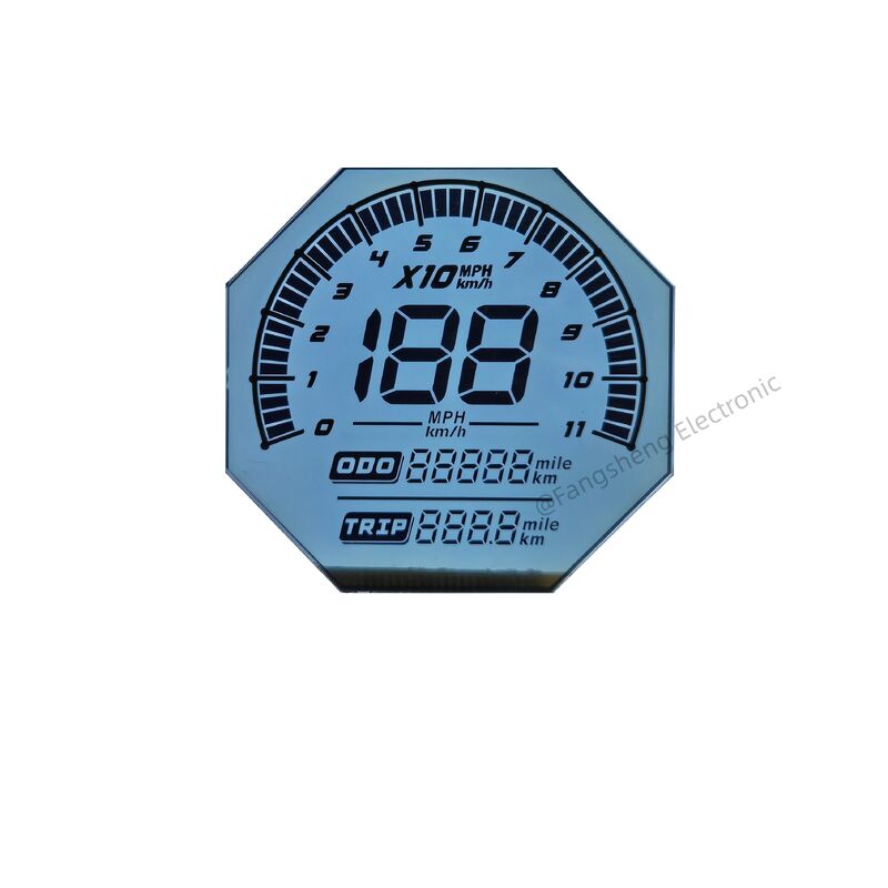 หน้าจอแสดงผล HTN ที่มีรูปร่างไม่สม่ำเสมอแบบกำหนดเองสำหรับรถจักรยานยนต์ 6 O'CLOCK 7 ส่วนแผงกระจกจอแอลซีดี