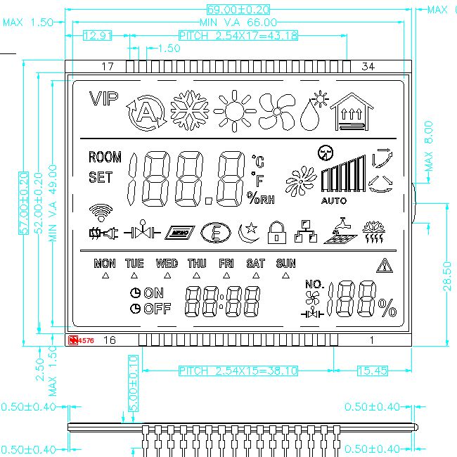 Custom TN STN HTN FSTN VA หน้าจอ LCD Monochrome Segment LCD โมดูลสำหรับเทอร์โม Monochrome Digit จอแสดงผล LCD ผู้ผลิต