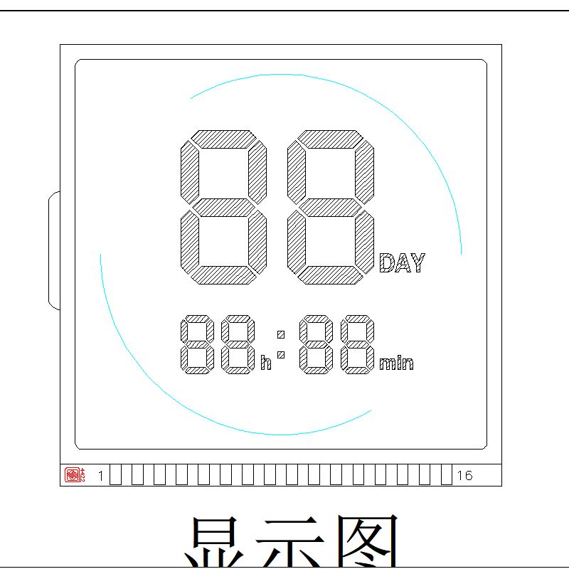 Custom TN LCD 2 digit 7 Segment LCD Display Reflective Positive LCD Screen Panel for Timer