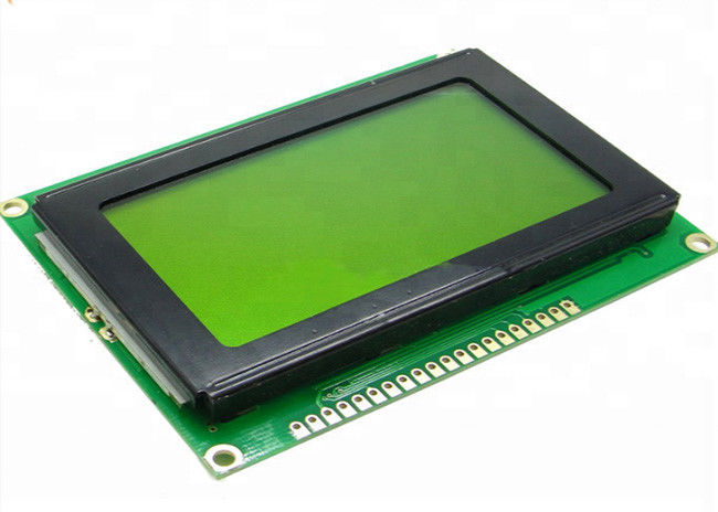 หน้าจอแสดงผล TFT LCD แบบกำหนดเองสีเหลืองสีเขียว LCM ความละเอียด 128 X 64 ลบประเภท STN สีน้ำเงิน