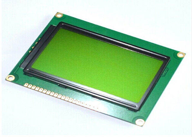 หน้าจอแสดงผล TFT LCD แบบกำหนดเองสีเหลืองสีเขียว LCM ความละเอียด 128 X 64 ลบประเภท STN สีน้ำเงิน