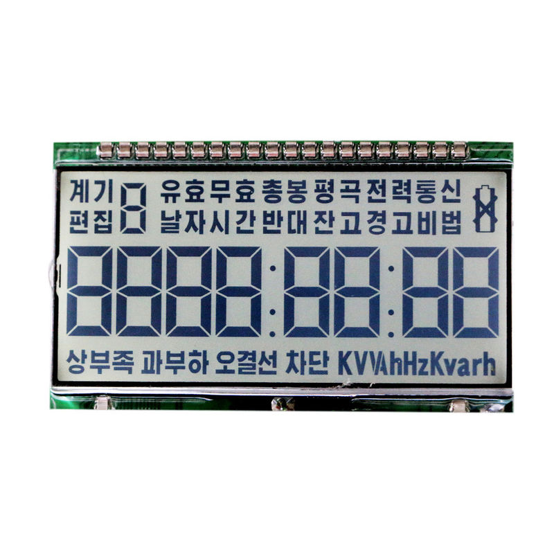 OEM Segment HTN จอแสดงผล LCD ขั้วขาวชนิดโพลาไรเซอร์ชนิด Reflective ขาขึ้น