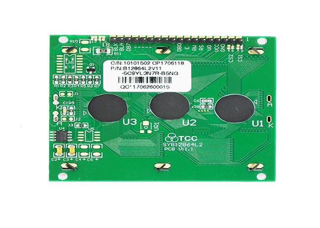18 Pins 128 X 64 โมดูล LCD กราฟิก Stn Positive 12864 หน้าจอ TN มุมมอง