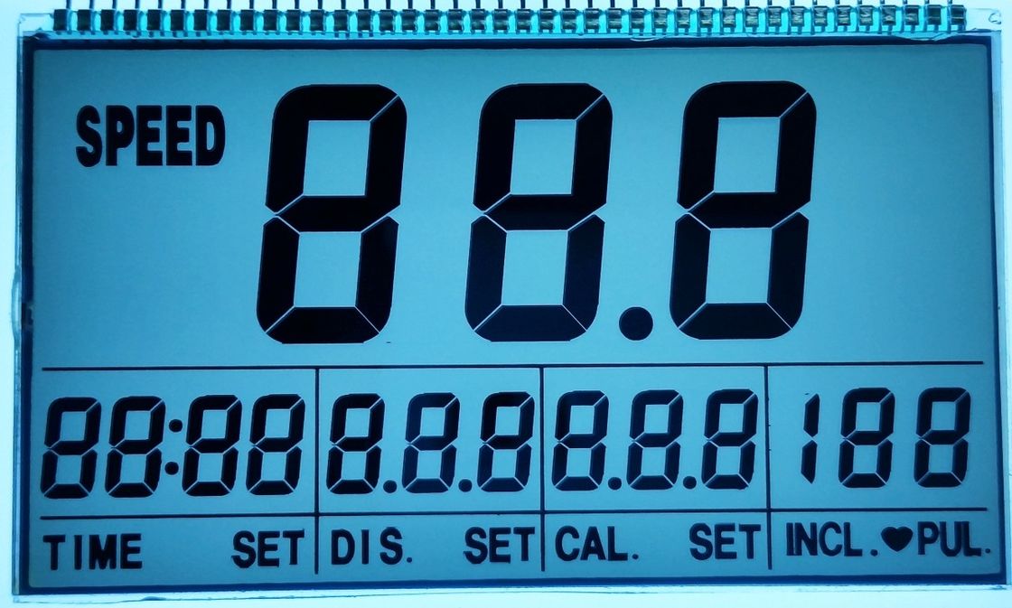 6 O'clock STN LCD โปร่งใสแสดงผลเป็นตัวเลข 7 ส่วนสำหรับเครื่อง