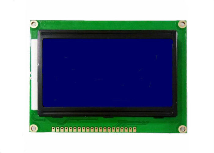 5 โวลต์ 12864 โมดูลจอแสดงผล LCD 128x64 จุดกราฟิกเมทริกซ์ซังหน้าจอ LCD ที่มีแสงไฟสีฟ้า
