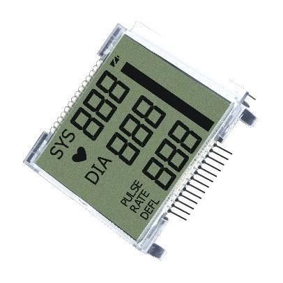 Monochrome TN จอแสดงผล LCD 7 ส่วนตัวอักษรและตัวเลข 4 ส่วนพร้อมขั้วต่อกันน้ำ 18 Pin