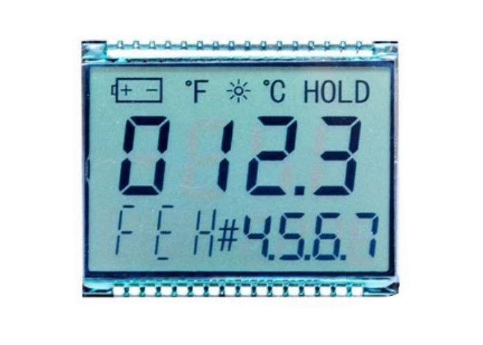 กำหนดเอง 4 หลัก 7 ส่วนตัวเลขแสดง TN จอสะท้อนแสง LCD สำหรับตัวเชื่อมต่อพินมิเตอร์