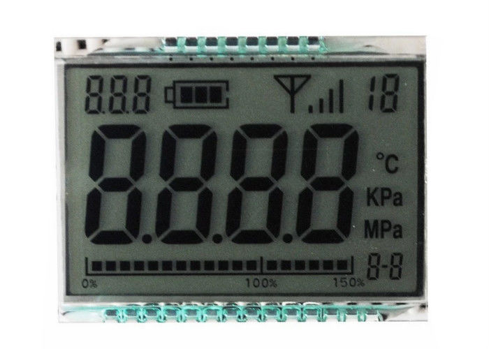 ตัวเลข 7 ส่วน TN จอแสดงผล LCD สะท้อนแสงขนาดที่กำหนดเองสำหรับเครื่องวัด 3.3V