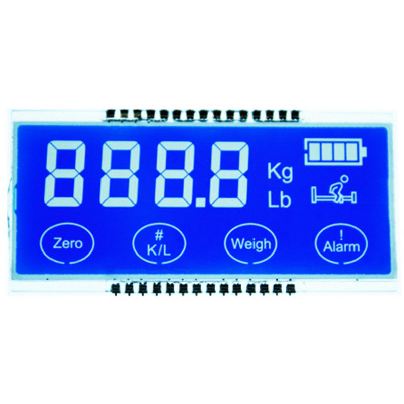 2.8 V HTN จอแสดงผล LCD กำหนดเองเซเว่นเซกเมนต์สีขาวความคมชัดสูง