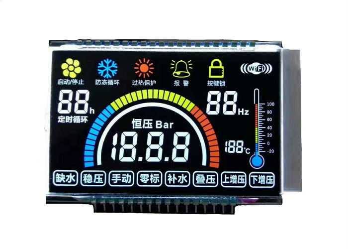 หน้าจอแสดงผล VA Lcd แบบกำหนดเอง 14 โมดูล LCD ส่วนแสดงผลเชิงลบ Digit 7 Segment Lcd Module
