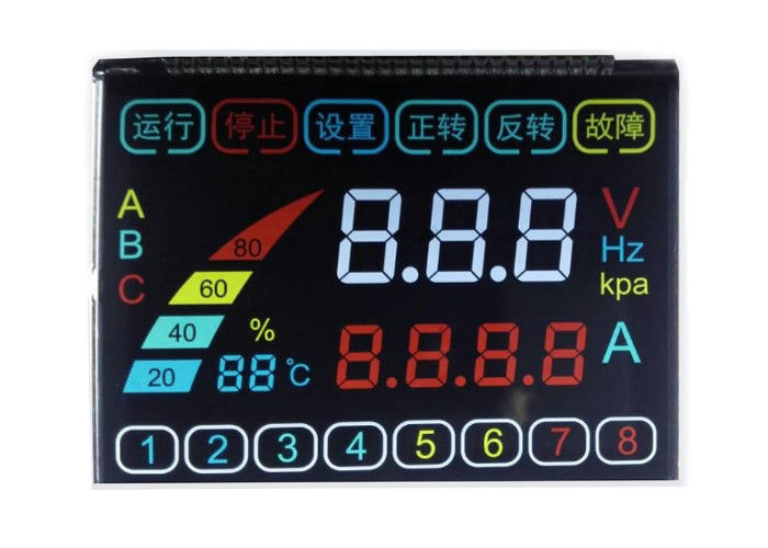 3.0 V HTN จอแอลซีดีจอแสดงผลแบบส่งผ่าน TN VA STN โมดูล LCD สำหรับมาตรวัดความเร็ว