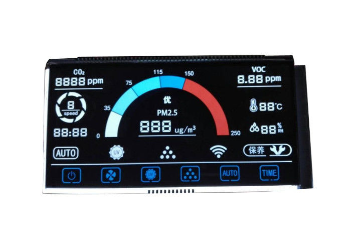 จอแสดงผล LCD 8 ตัวเลข VA DFSTN Lcd 7 ส่วนการแสดงผลทศนิยมเชิงลบโหมด Lcd ความคมชัดสูงหน้าจอมุมมองกว้าง