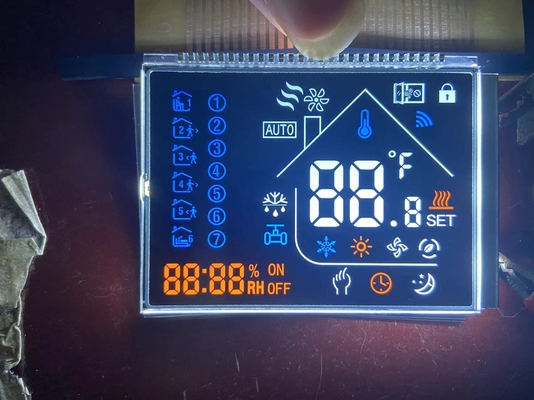 ป้ายกํากับการกําหนดเวลา 12 O Clock VA LCD Display Transmissive Digit Graphic Lcd Glass Va Panel สําหรับเทอร์โมสแตม