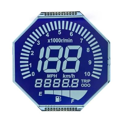 หน้าจอ LCD HTN แบบเมทริกซ์ที่กําหนดเอง 8 รูปแบบ โมโนโครม 7 เซ็กเมนต์ จอจอจอจอจอจอจอจอสําหรับเครื่องมือจักรยานยนต์