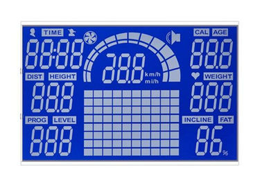 ปรับแต่งจอแสดงผล LCD 7 Segment HTN Negative Lcd Blue Backgound Display สำหรับ Sport Equiment